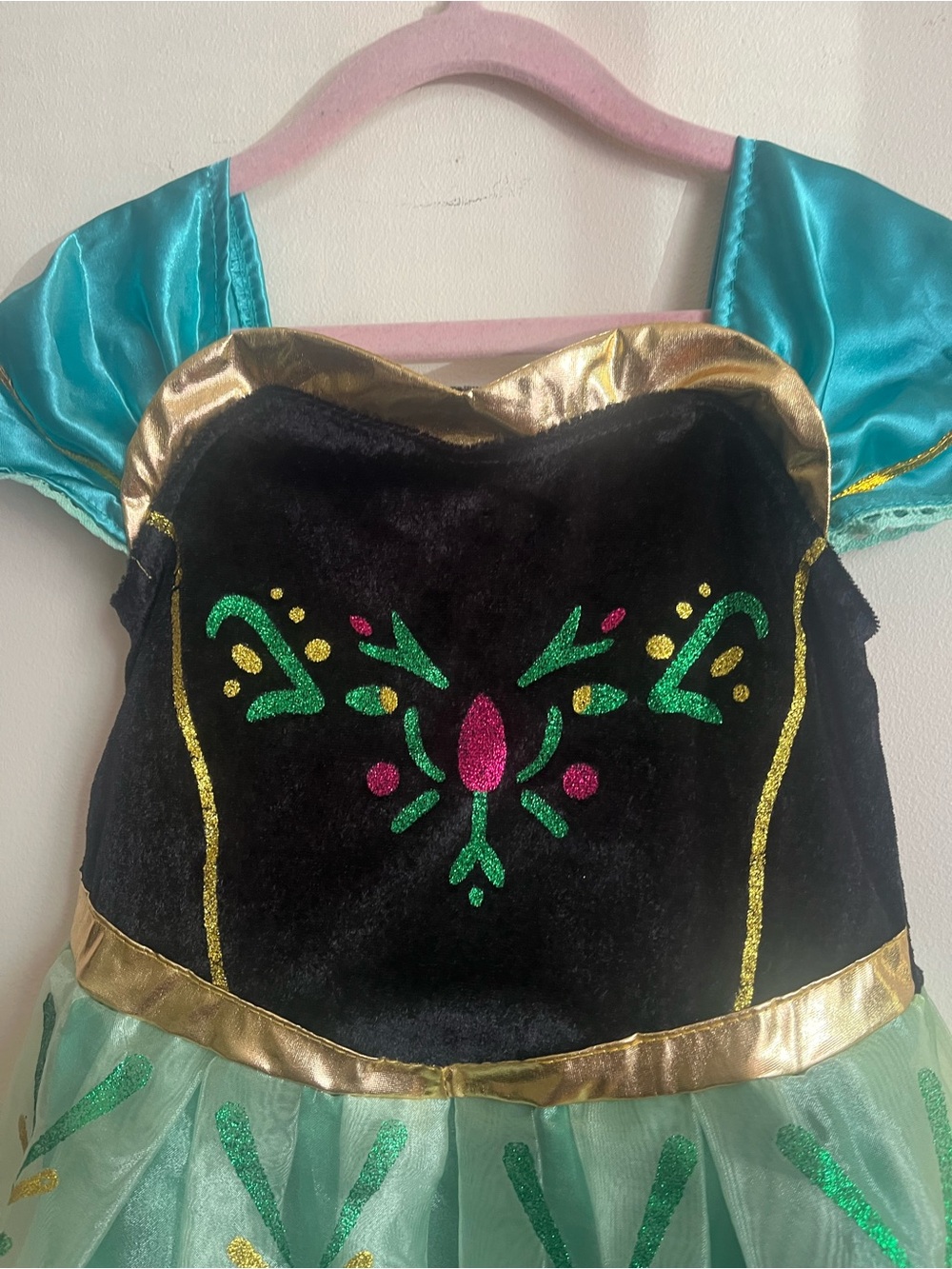 Princess Ana Girls' Aqua and Black Princess Costume Dress size 5/6 - Picture 5 of 8